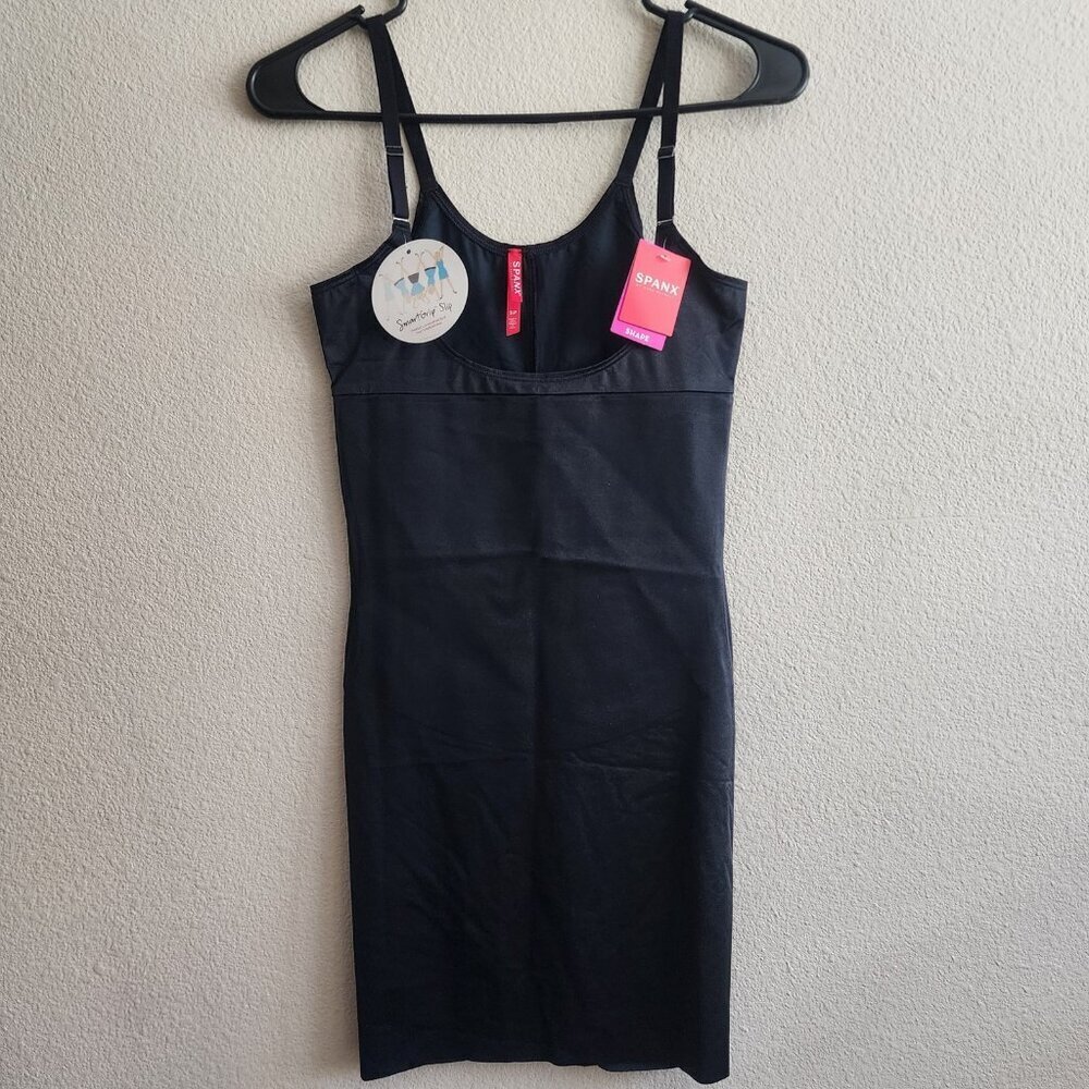 Spanx SmartGrip Slip Womens Small Black Open-Bust Shaping Slip Adjustable Straps